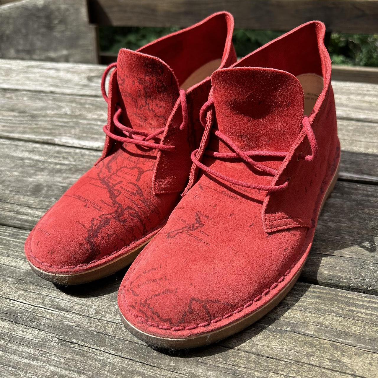 Supreme/Clarks Desert Boot. Upper is red suede with | Depop