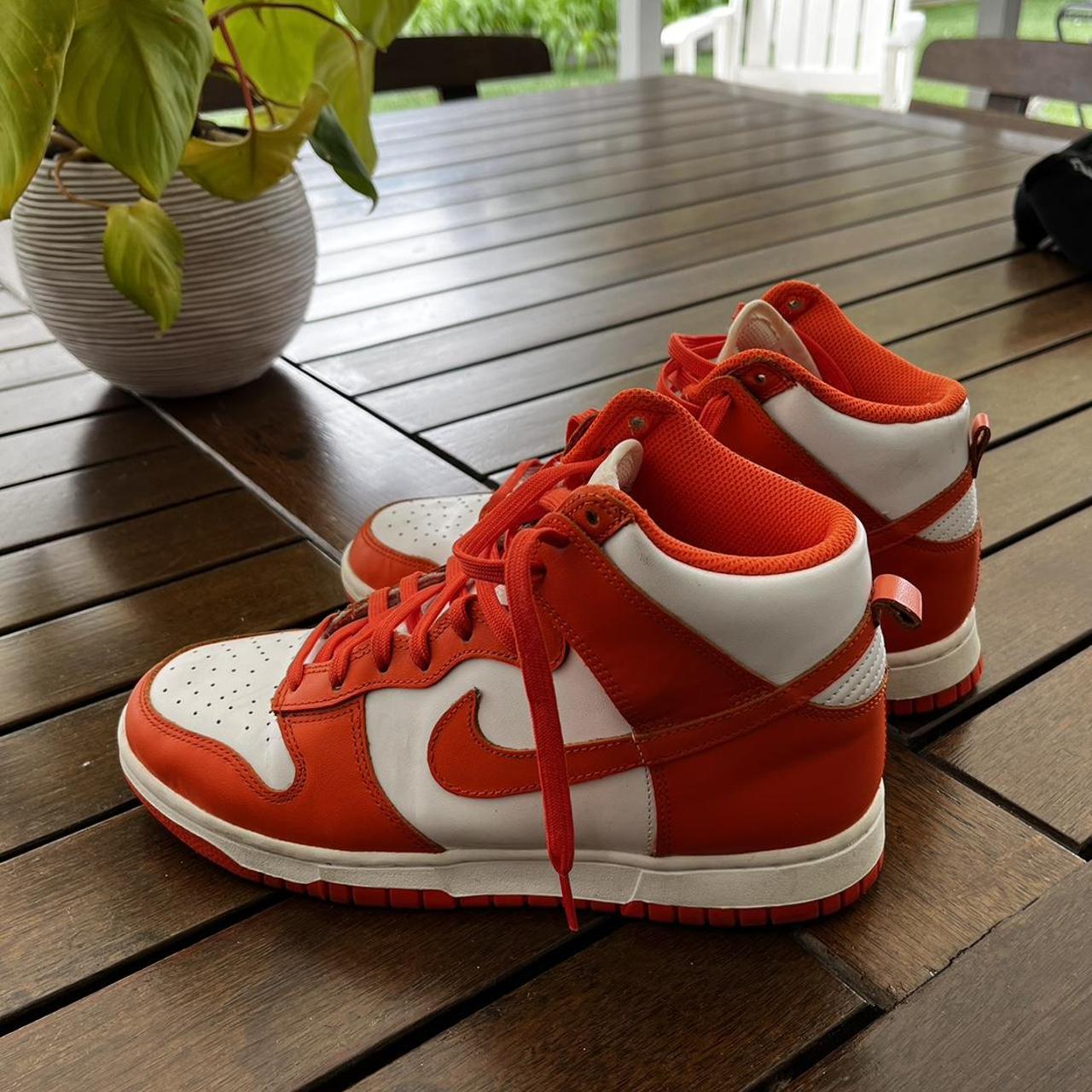 light blue orange and white dunks