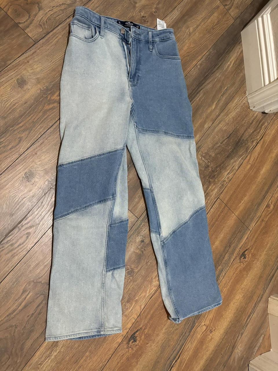 Hollister Mulit Colored Patched Jeans Worn a few