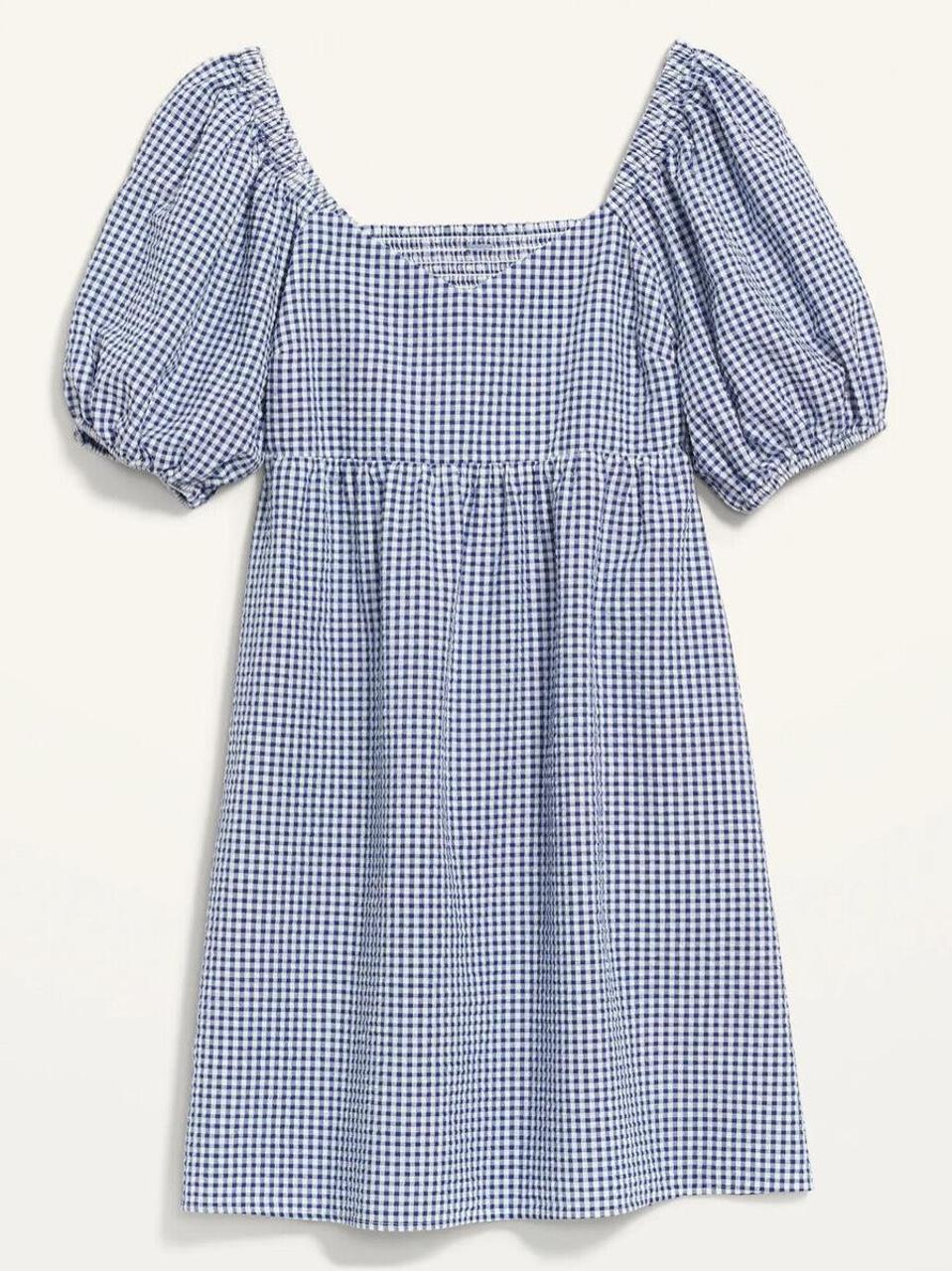 Old navy blue gingham dress deals