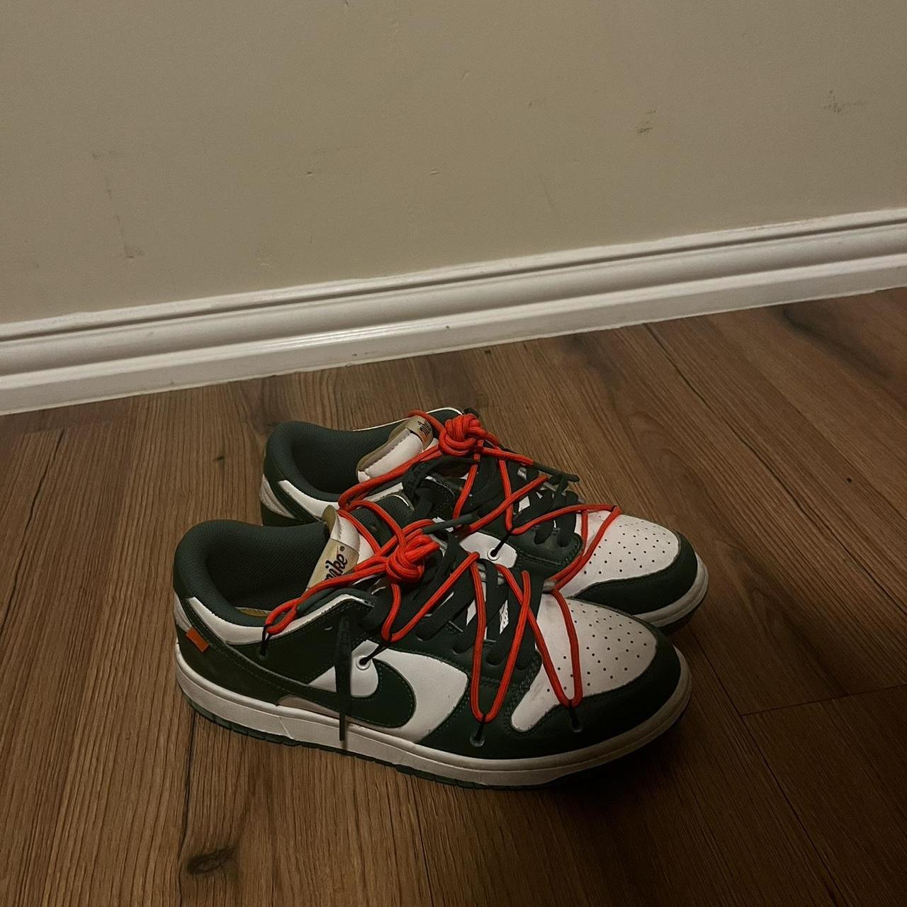 Nike off-white dunks green orange & white - Depop