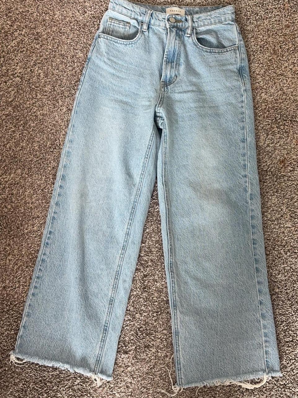 PacSun Women's Jeans Blue 24 – Pacsun crop wide leg jeans Size 24