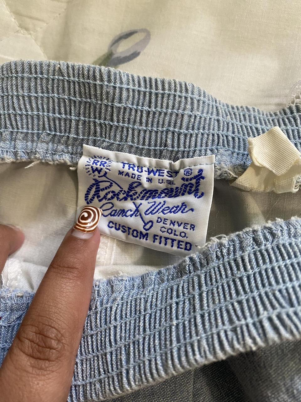 Unique Vintage Women's Skirt - Blue/White - L – L… - image 4