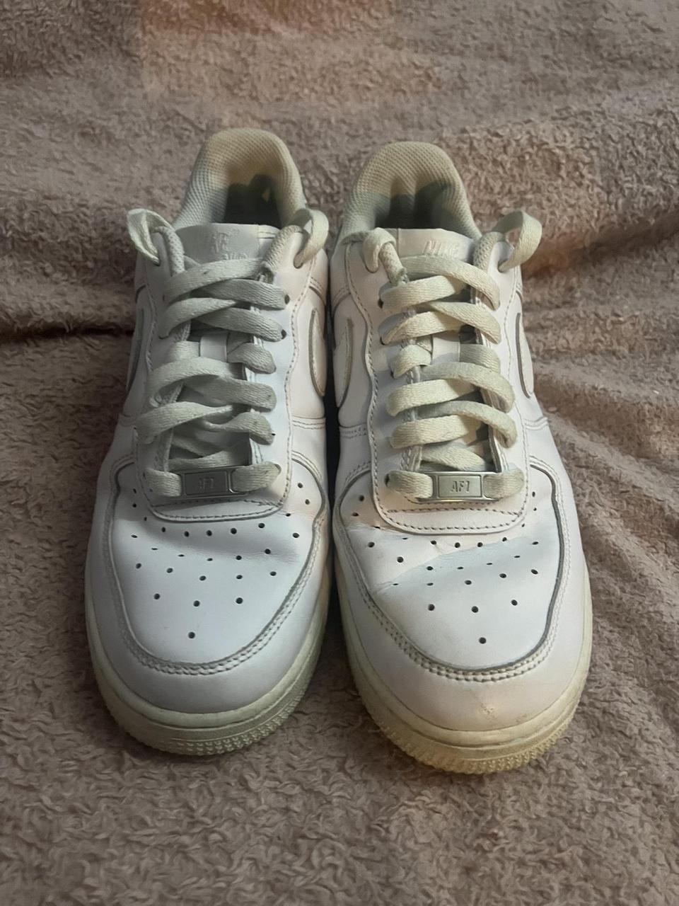 Nike Air Force one in white Good condition Sold as... - Depop