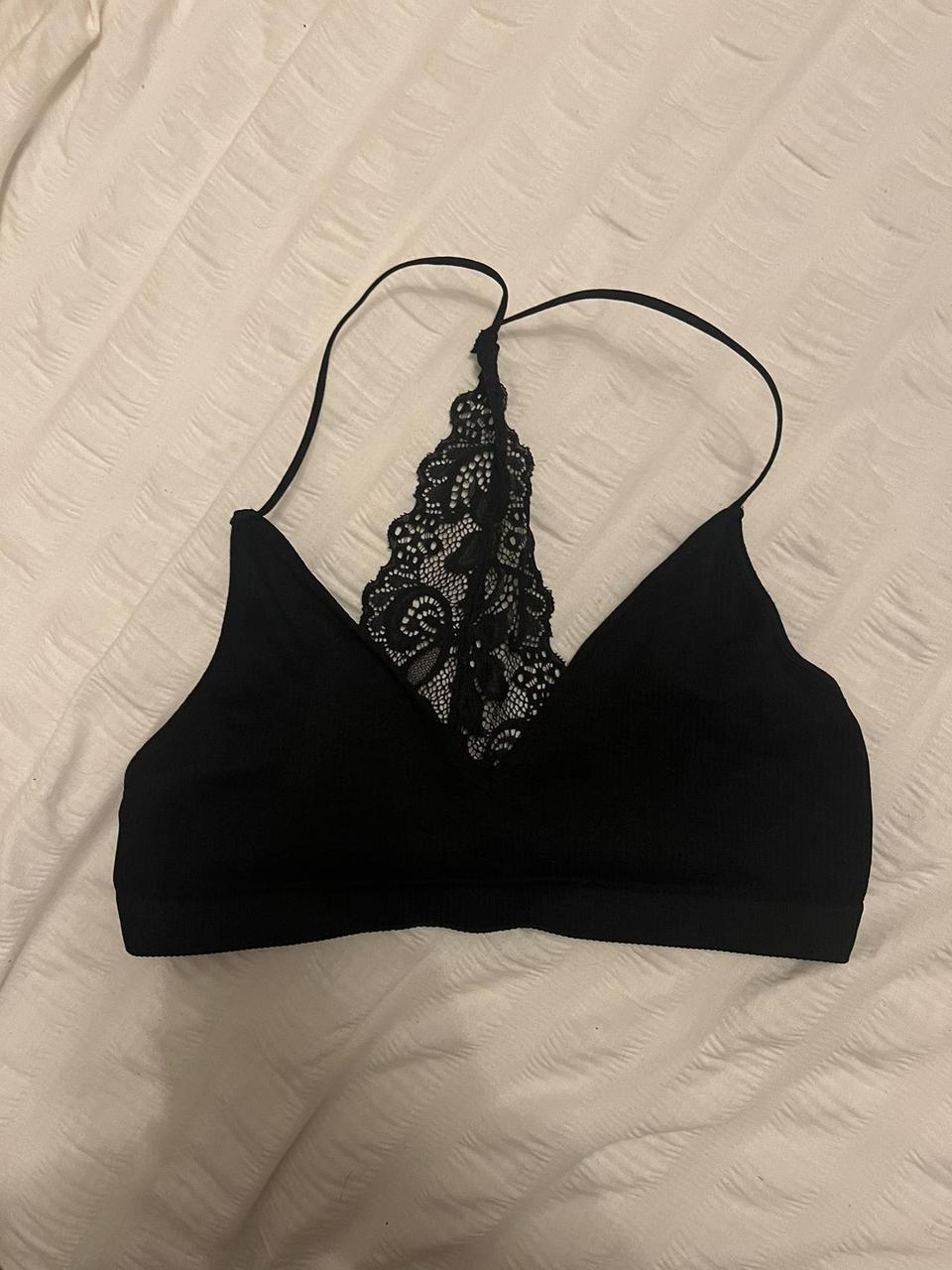 Urban Outfitters Lace Racerback Bra in Black