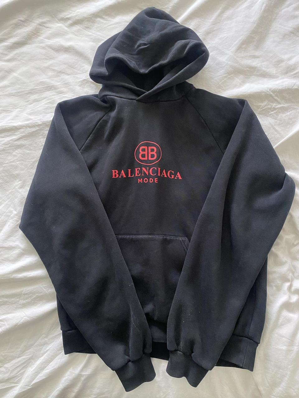 Balenciaga hoodie red and black sale