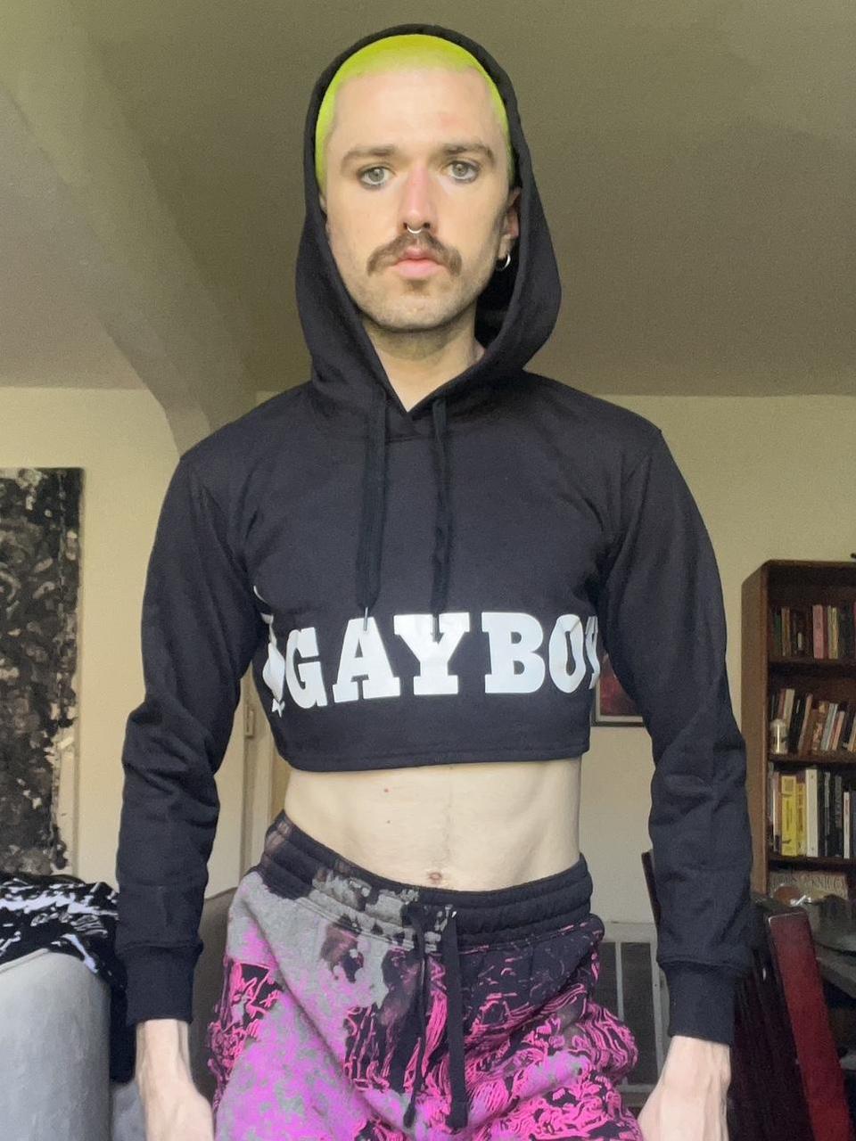 Playboy crop top hoodie sale