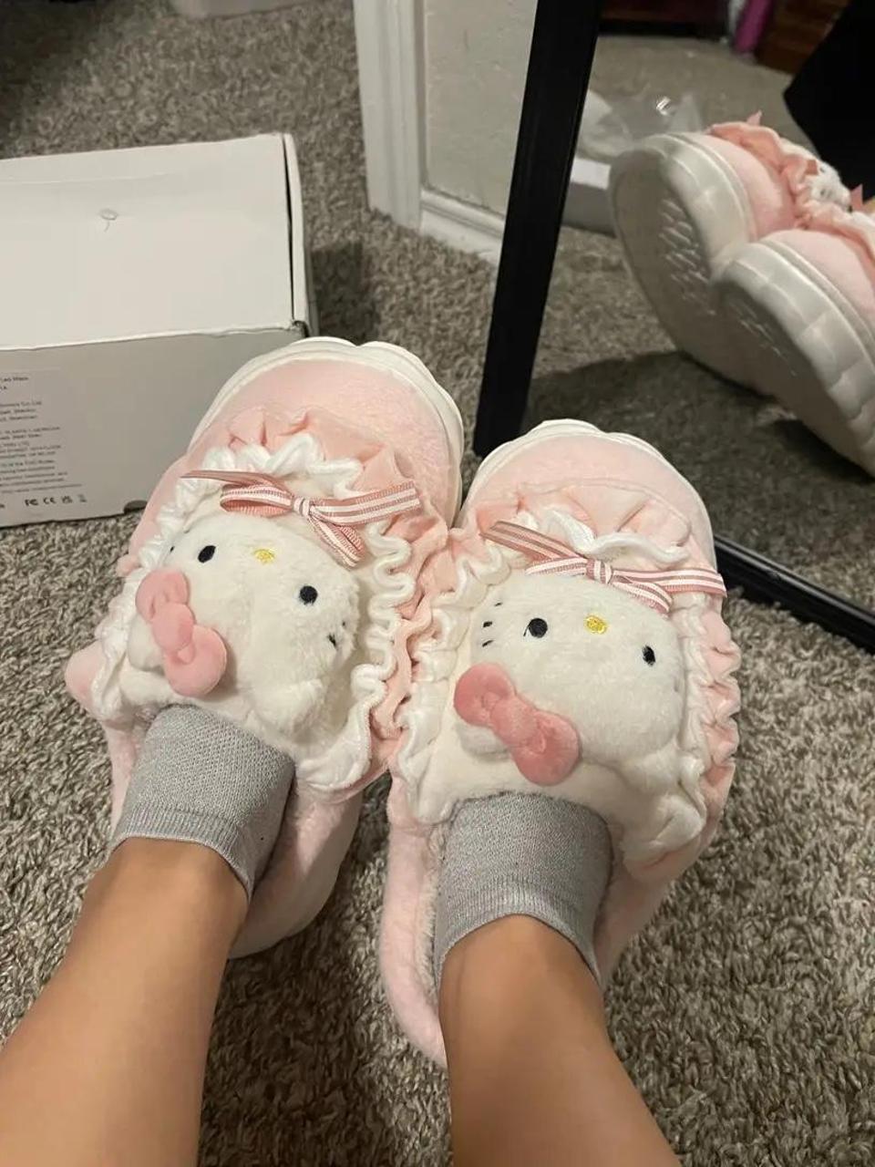 🌈 Hello Kitty Slippers 🐱 Step into a world of... Depop