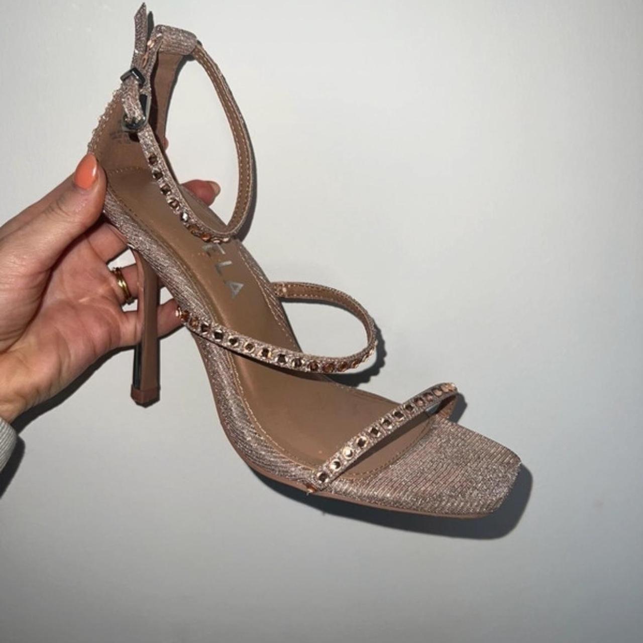 Carvela rose gold sparkly heels, worn Depop