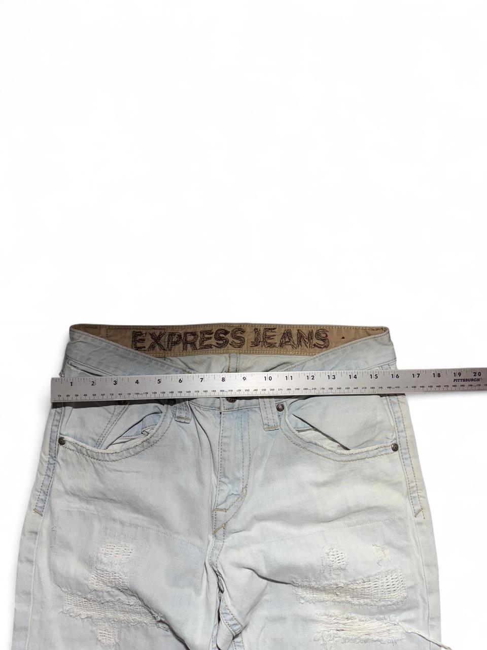 Express Women's Low rise Distressed Jeans - Blue/… - image 2
