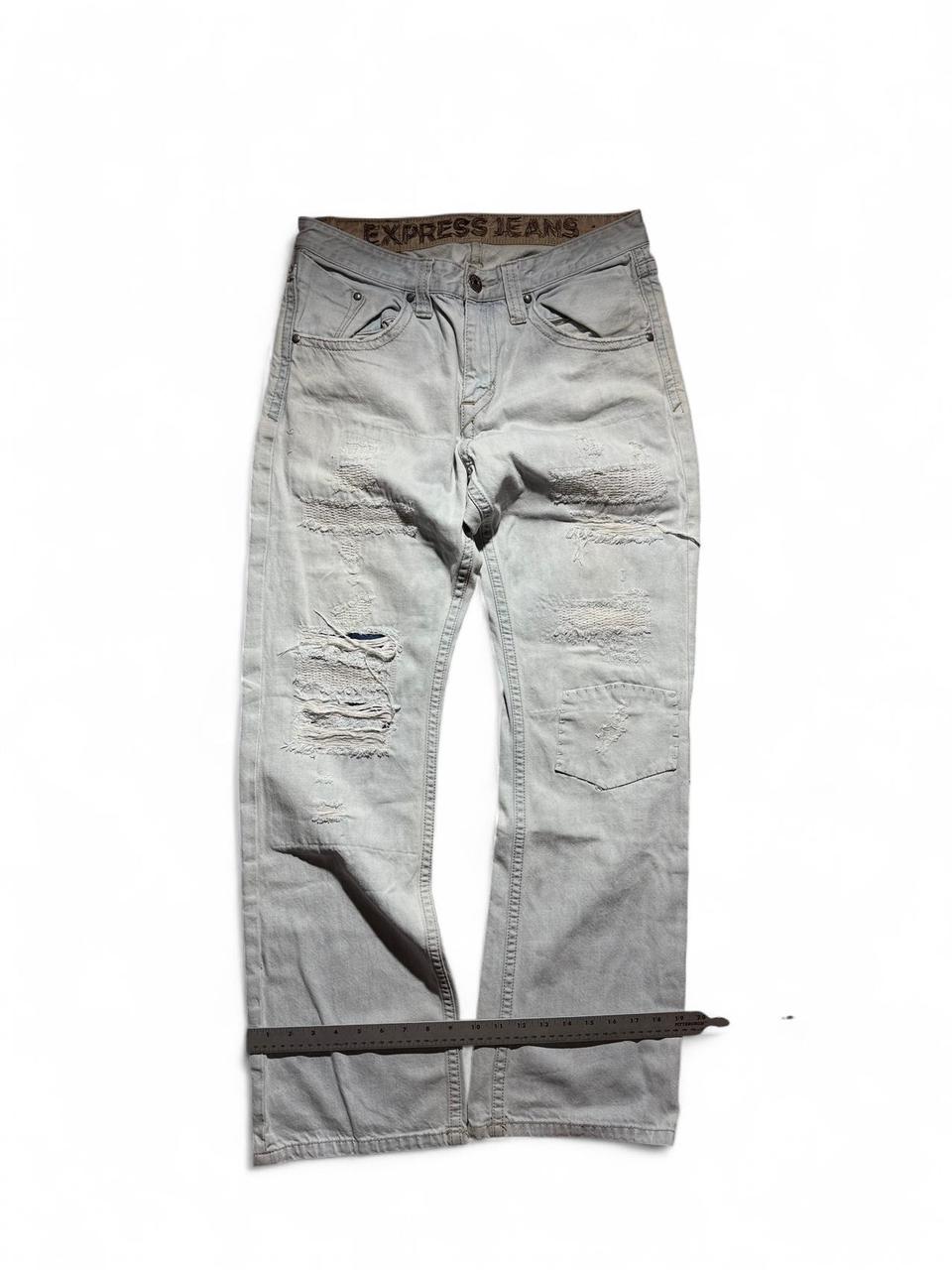 Express Women's Low rise Distressed Jeans - Blue/… - image 7