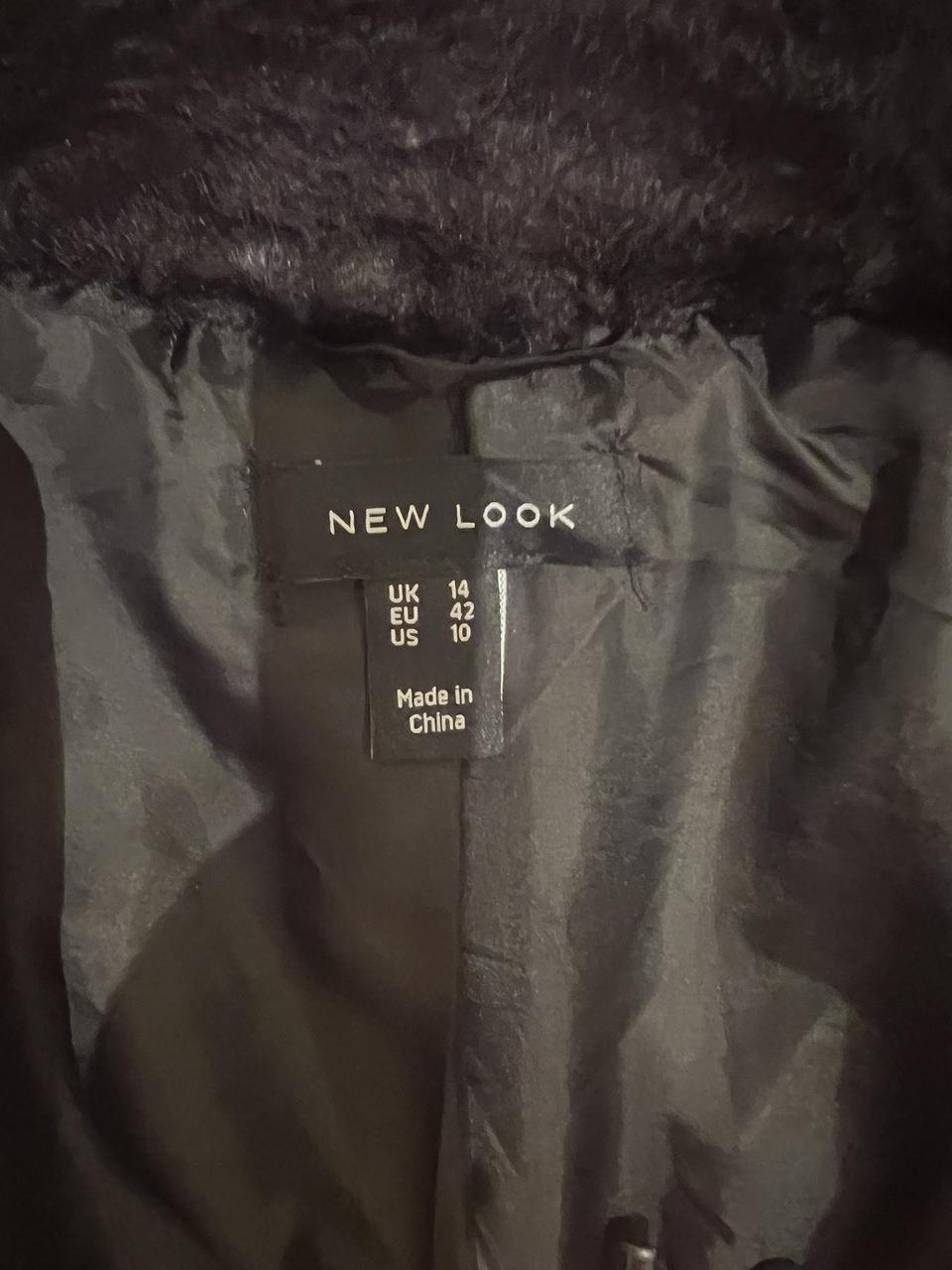 black faux fur jacket coat 🖤 shown on a size 8-10.... - Depop