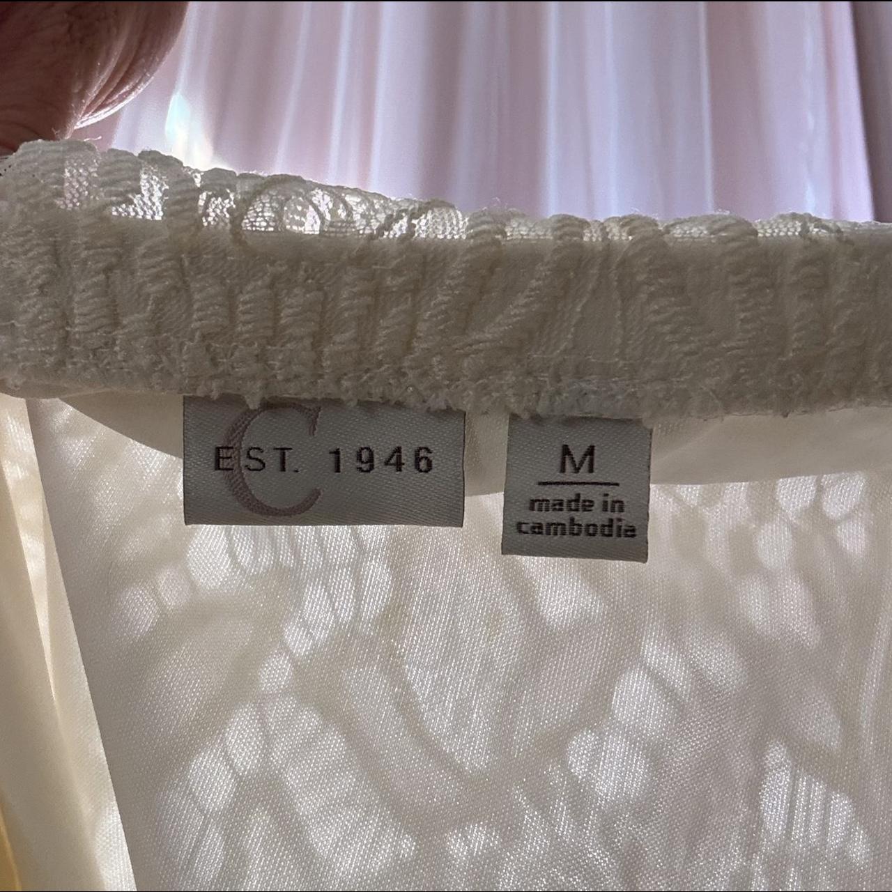 Vintage Women's Polyester Skirt - White/Cream - M… - image 5