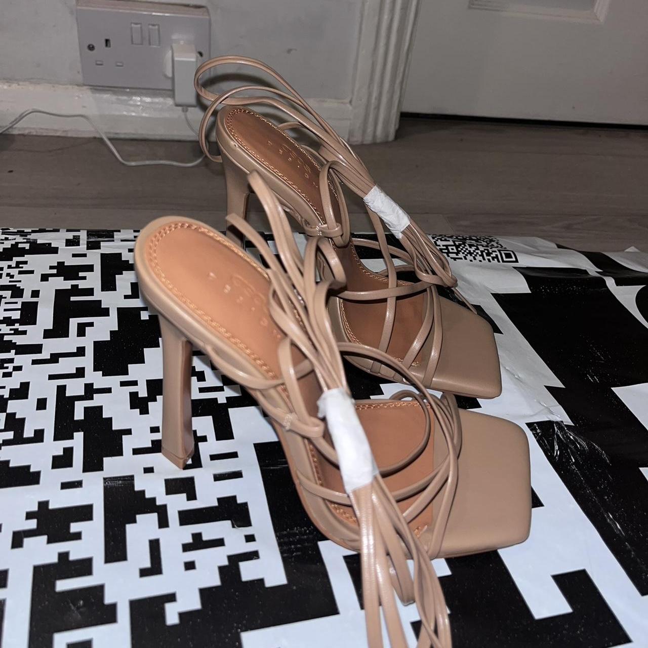 ASOS DESIGN Wide Fit Nobu strappy tie leg Depop