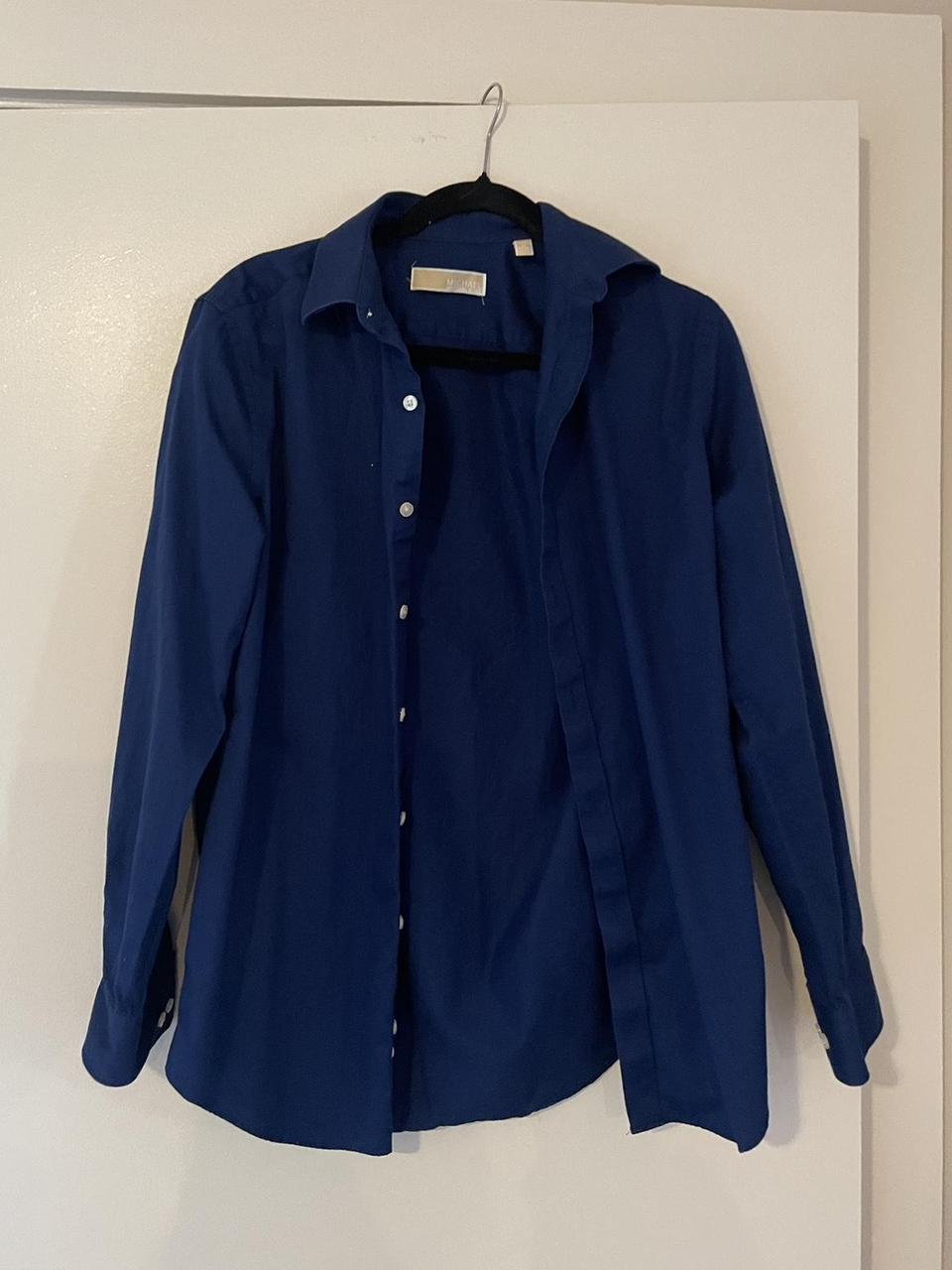 Royal blue MICHAEL Michael Kors button up - 100%... - Depop