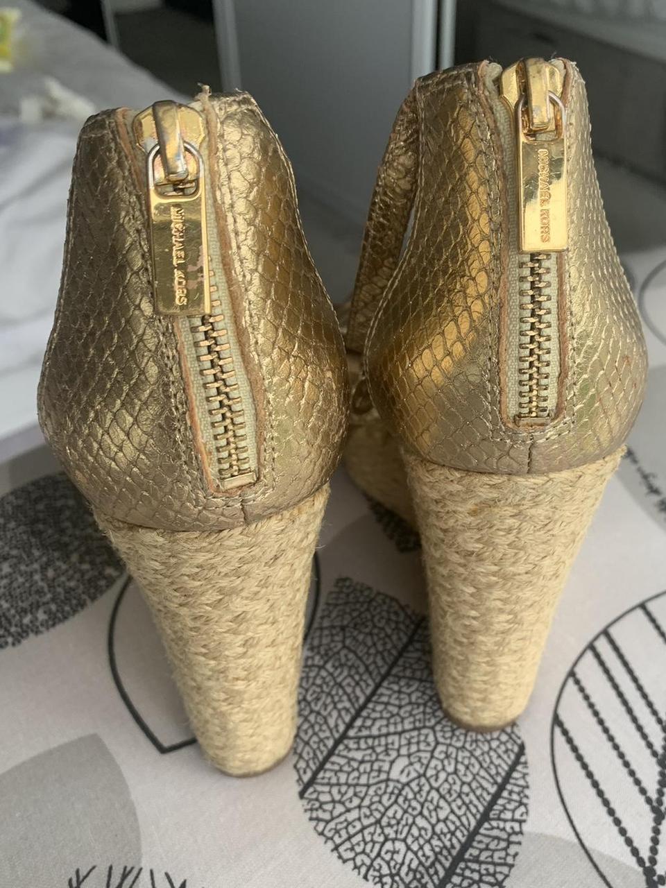 michael kors gold wedges