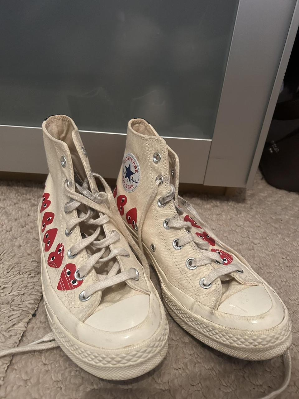 Real Comme Des Garcons converse size 5.5. Some wear. Depop