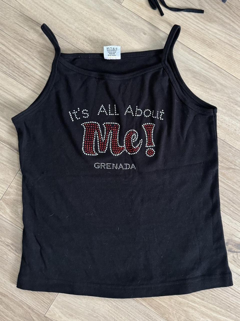 “it’s All About Me” Y2k Rhinestone Tank Top Size Xl - Depop