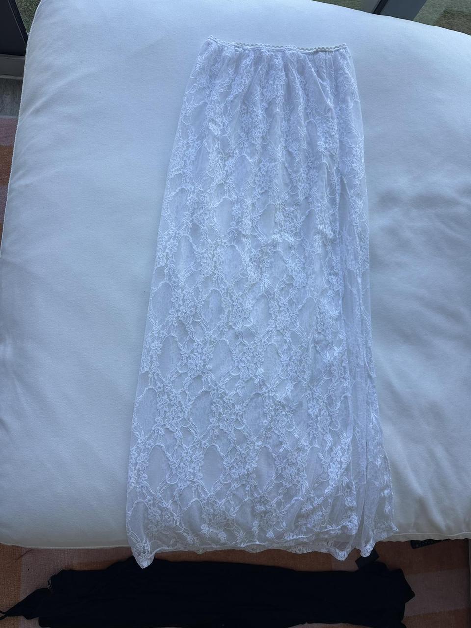 Women's Skirt - White - S – White Lace Maxi skirt… - image 2