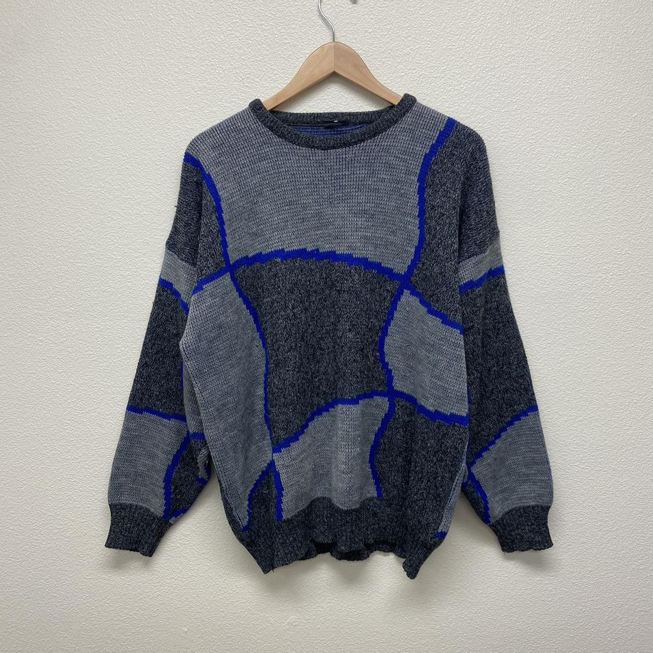 Vintage 90s Knit Sweater great design good Depop