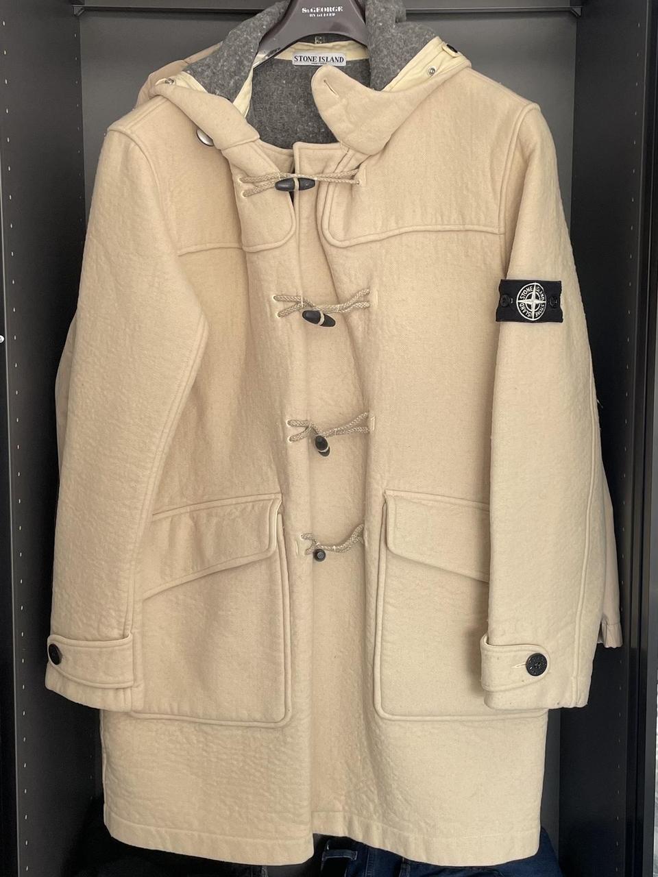 Stone Island Cream vintage duffle coat with a. Depop