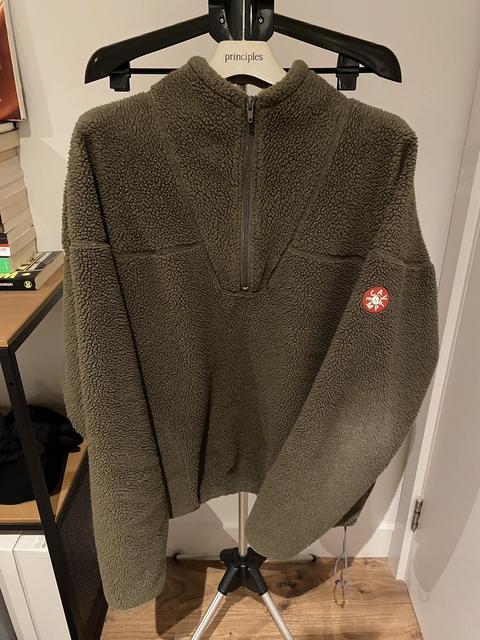 CAV EMPT fleece pullover half zip with elastic... - Depop