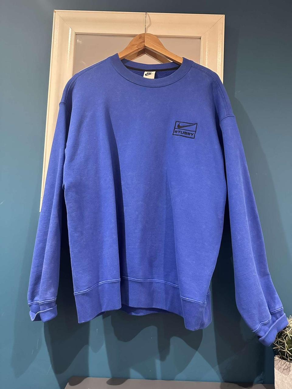 Blue stussy nike sweatshirt - size large Oversized... - Depop