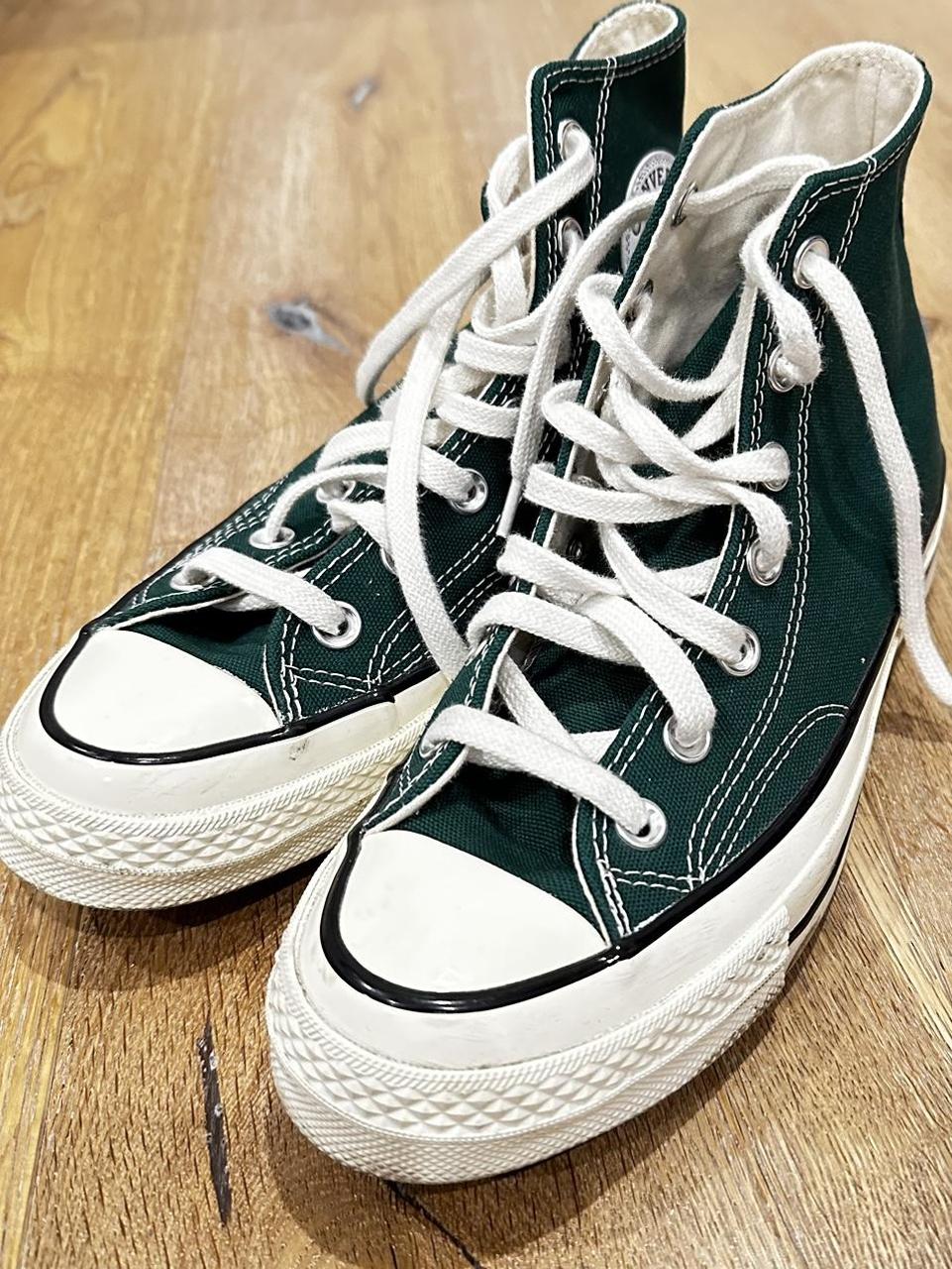 Dark green high top converse. Barely worn in great... - Depop