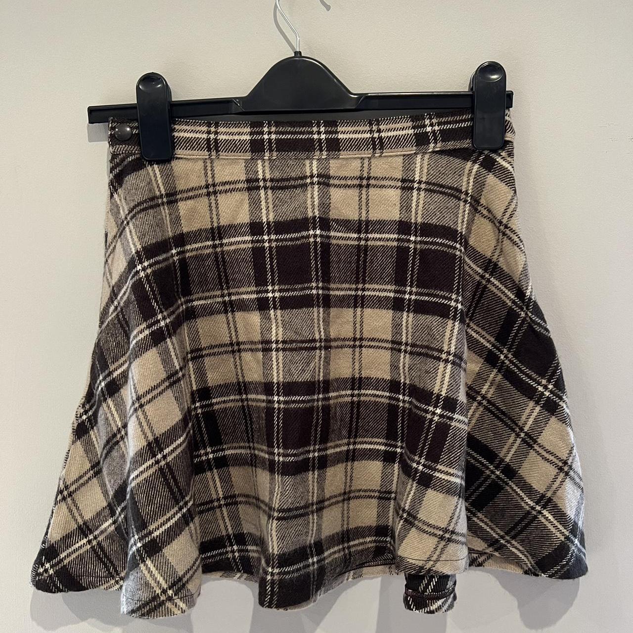Brown plaid American apparel circle skirt size