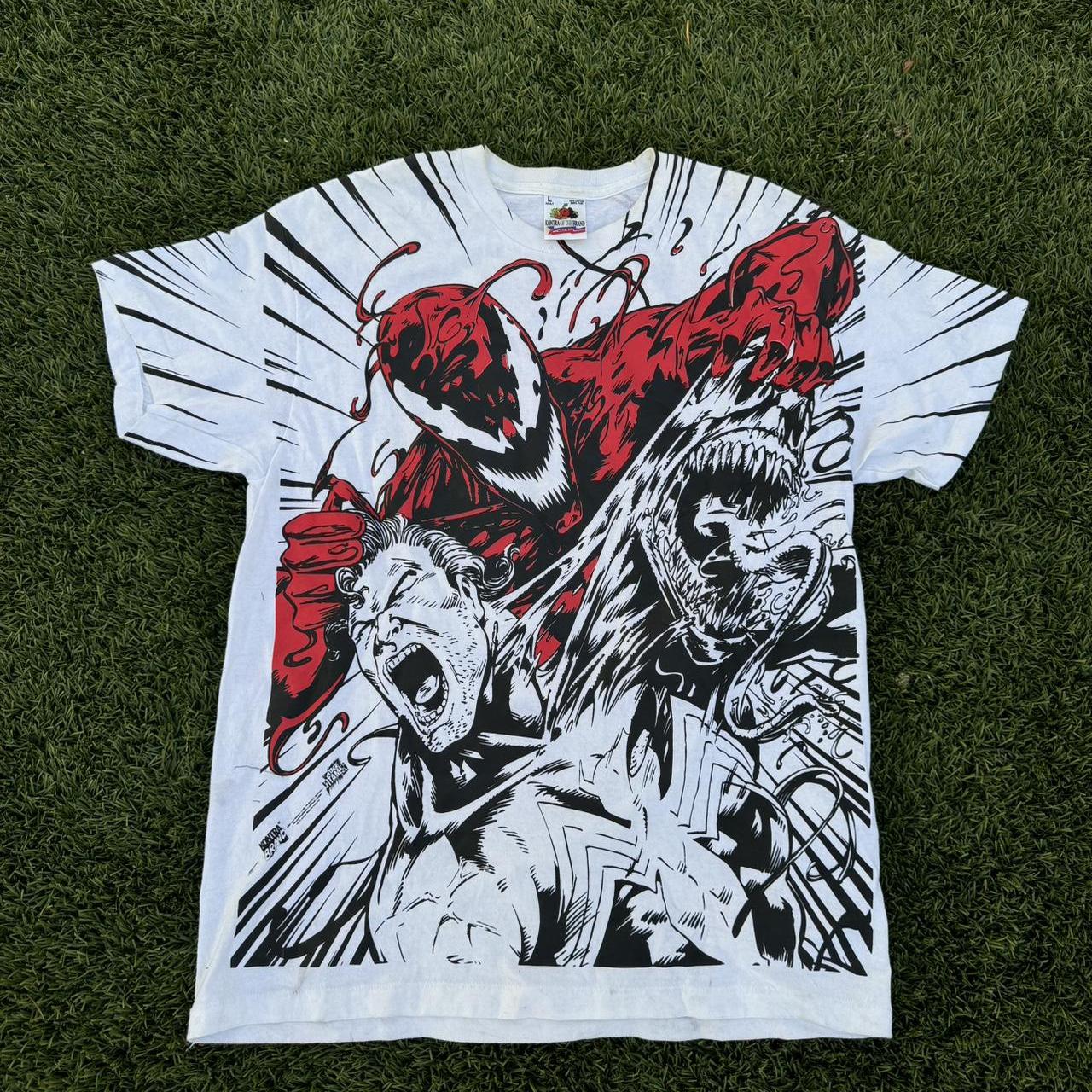 Vintage style spiderman venom vs carnage AOP