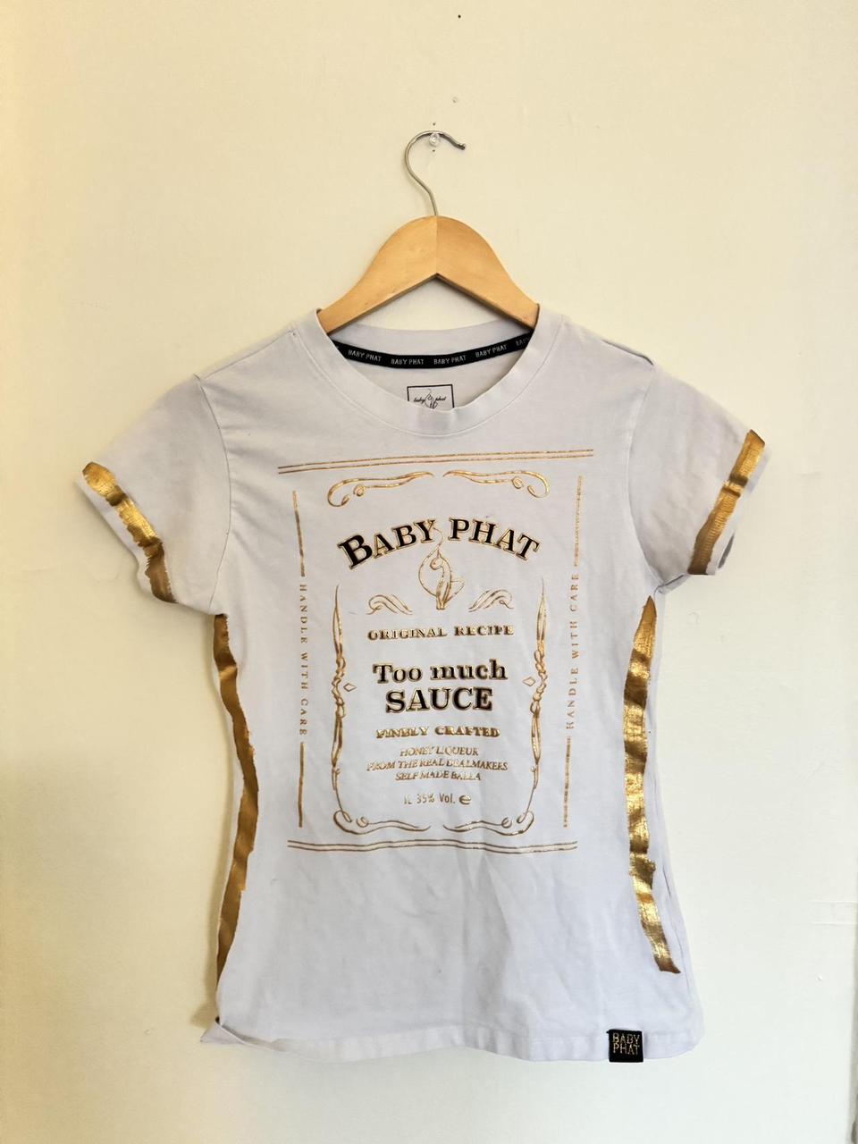 Baby Phat Women's T-shirt - Blue/Grey - M – baby … - image 1