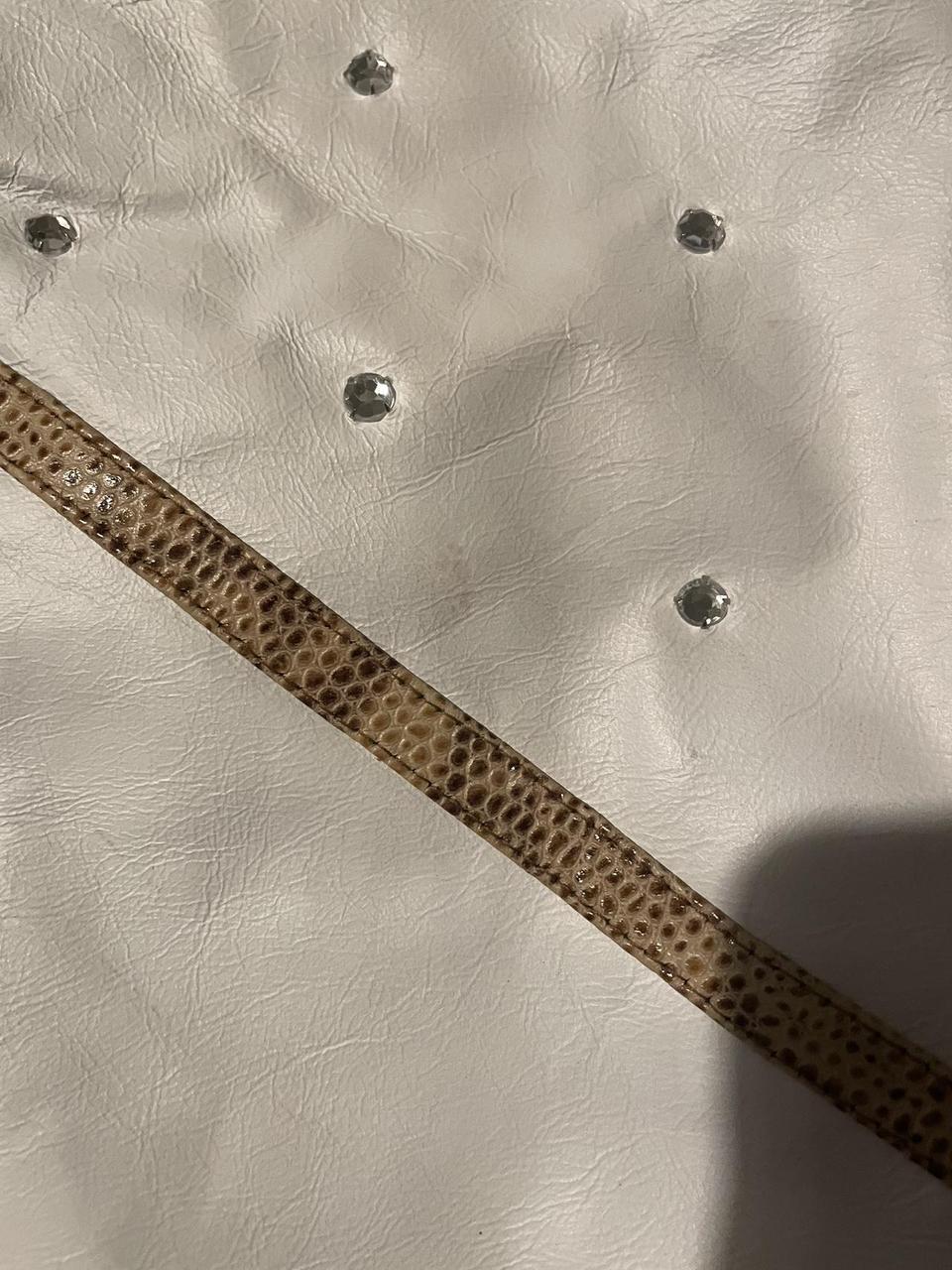 Vintage Women's Leather Skirt - White/Cream - 8 –… - image 2