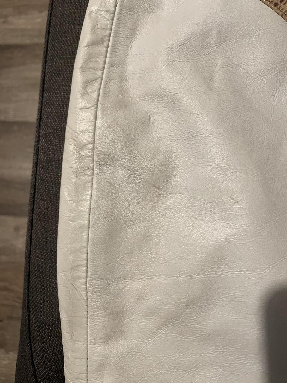 Vintage Women's Leather Skirt - White/Cream - 8 –… - image 3