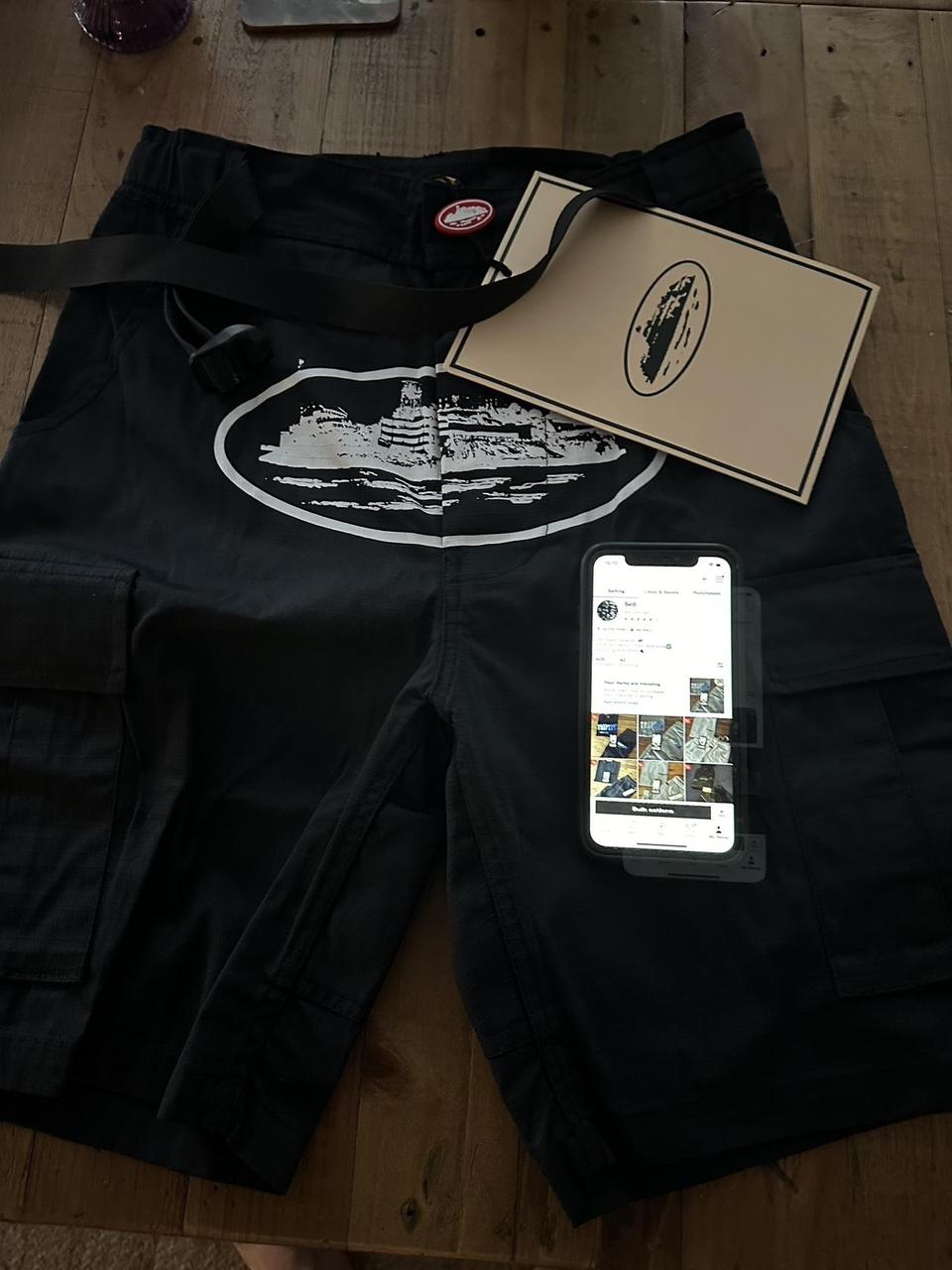 Crtz Corteiz cortiez Alcatraz cargo shorts black... - Depop