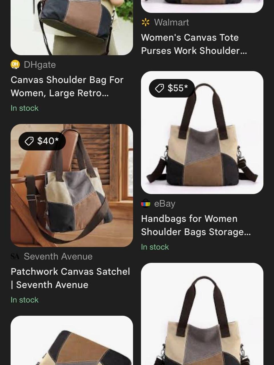 Women's Satchels - Multi/Brown – Patchwork canvas… - image 7