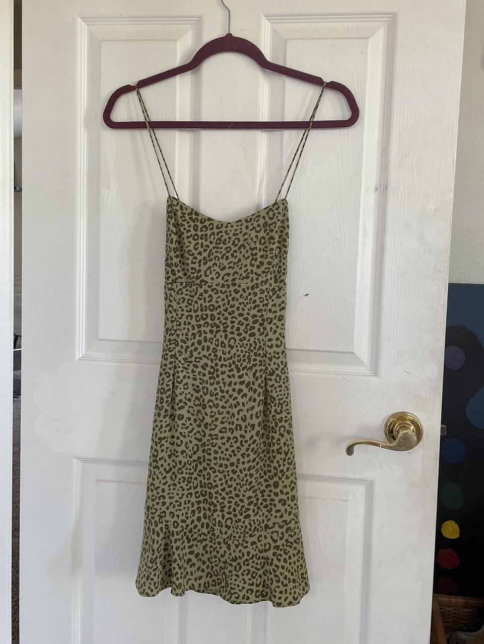 Zara green best sale animal print dress