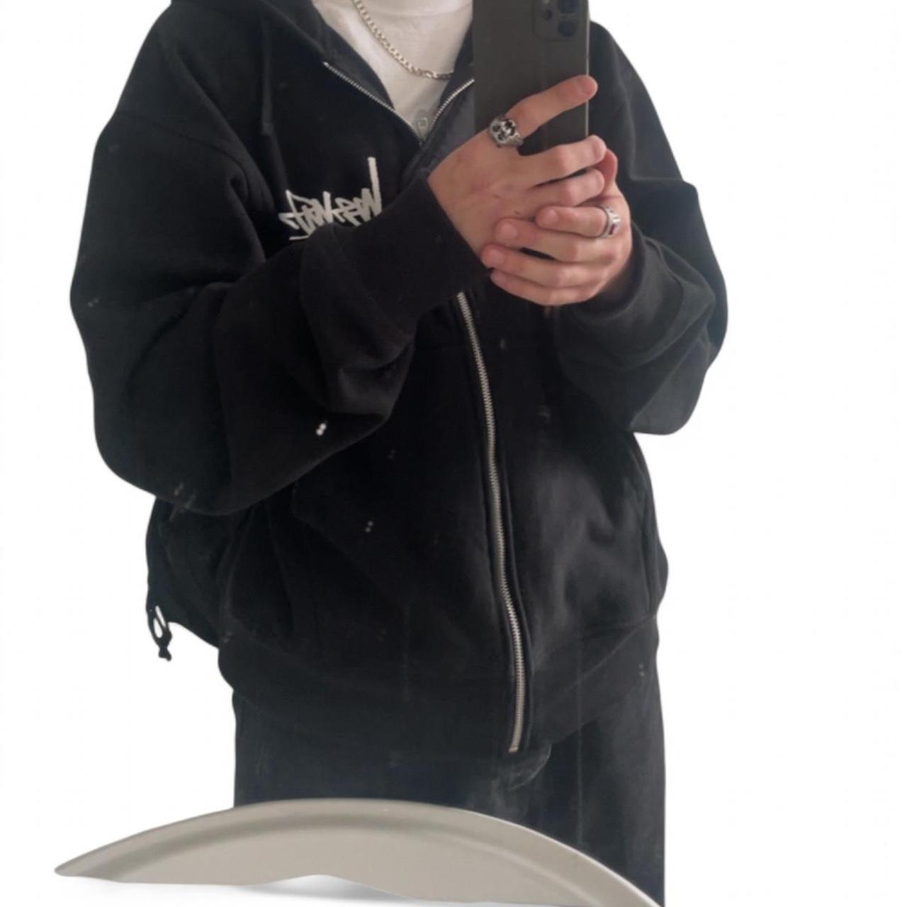 Stussy upside down print oversize zip up Such