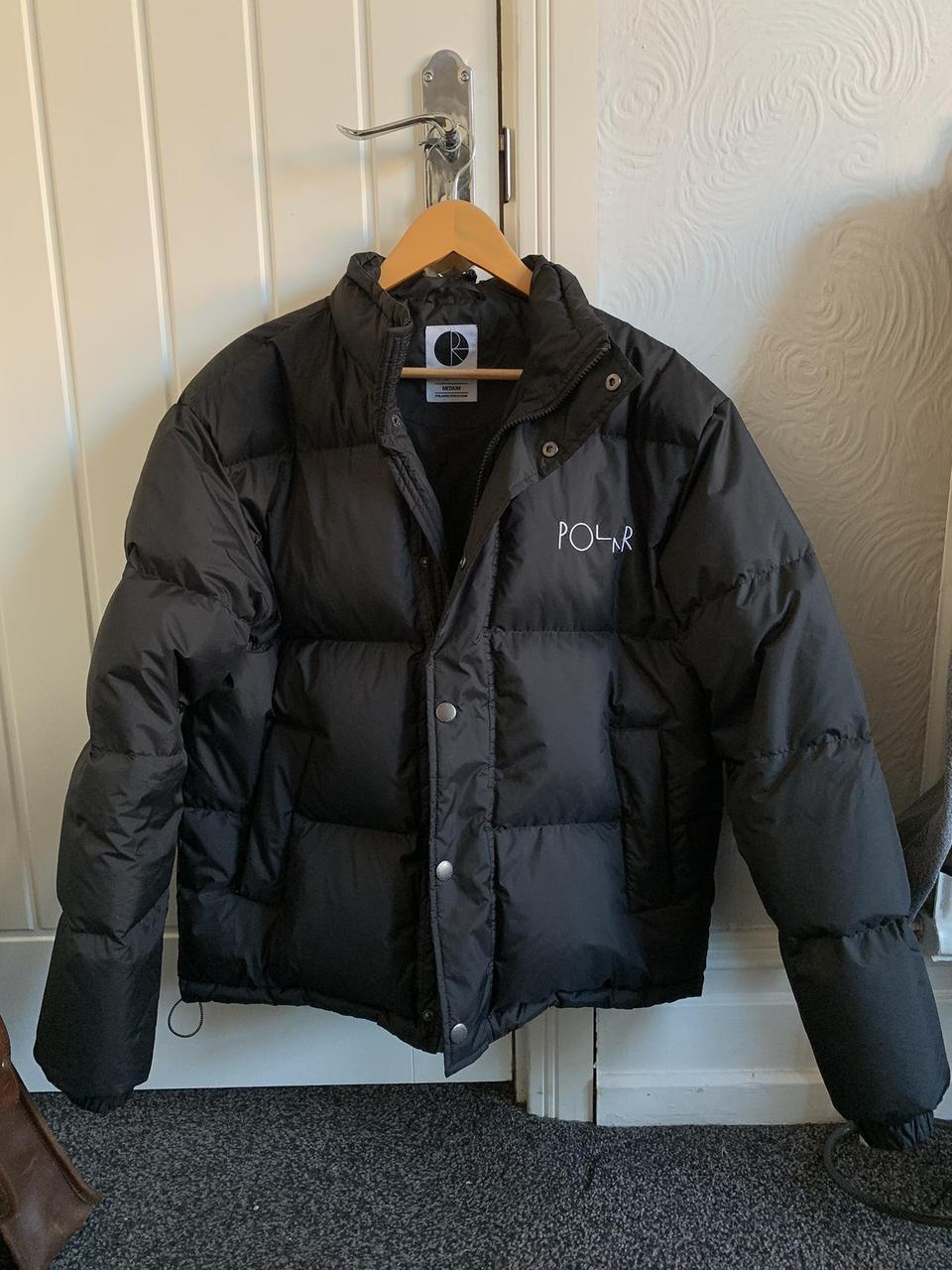 Polar basic puffer jacket black Size medium... - Depop