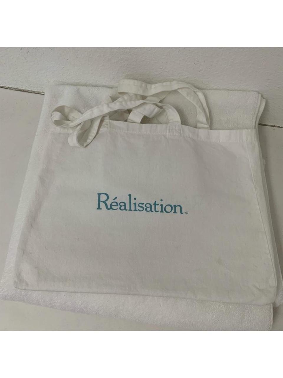 Logo tote bag from Realisation Par. White cloth with... - Depop