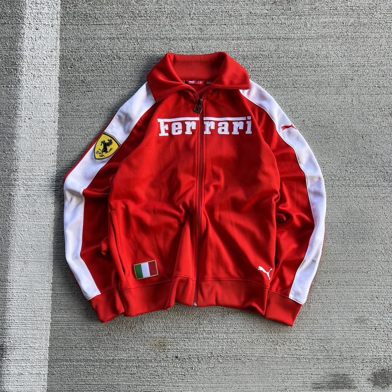 Ferrari Men's Red and White Jacket (2)